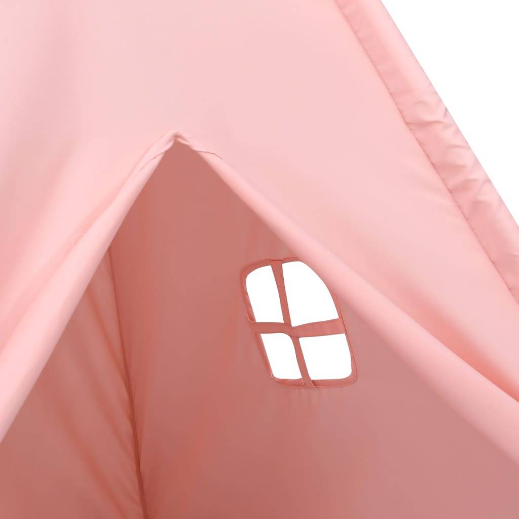 vidaXL Kinder Tipi-Zelt mit Tasche Pfirsichhaut Rosa 120x120x150 cm