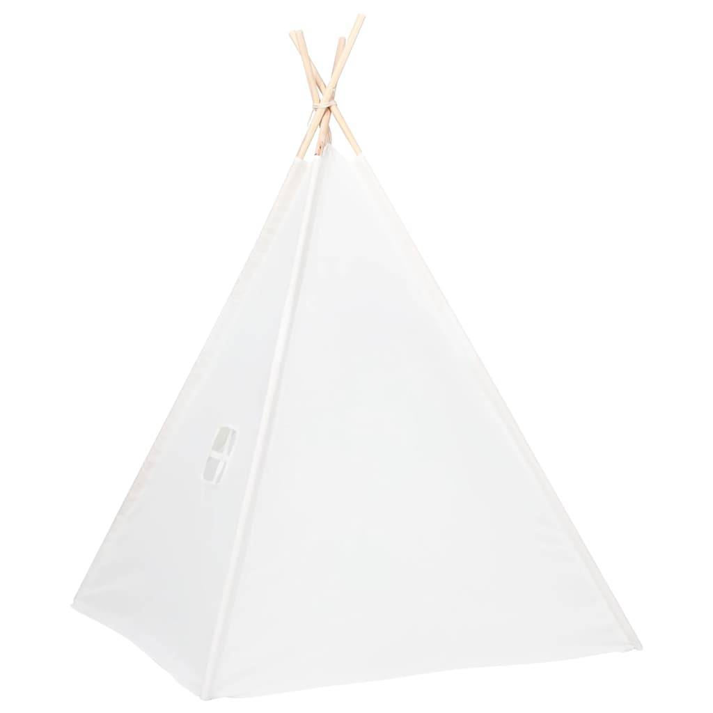 vidaXL Kinder Tipi-Zelt mit Tasche Pfirsichhaut Weiß 120x120x150 cm