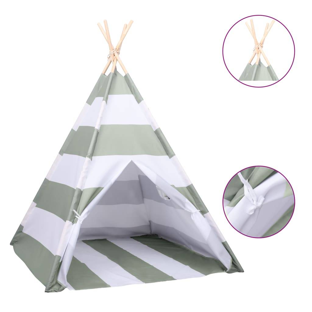 vidaXL Kinder Tipi-Zelt Tasche Pfirsichhaut Gestreift 120x120x150 cm