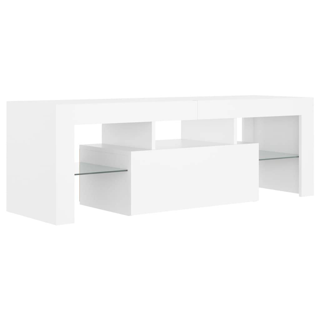 vidaXL TV-Schrank mit LED-Leuchten Weiß 120x35x40 cm