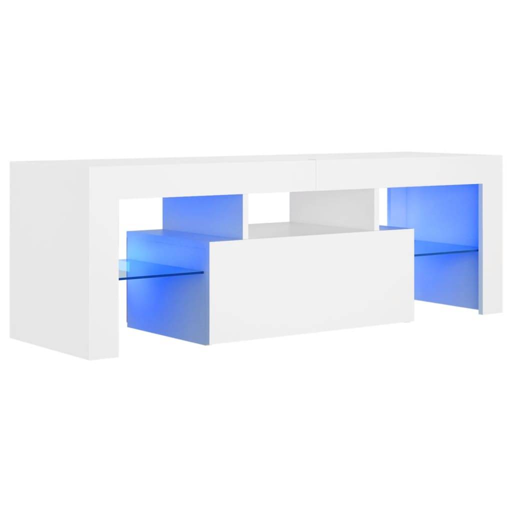 vidaXL TV-Schrank mit LED-Leuchten Weiß 120x35x40 cm