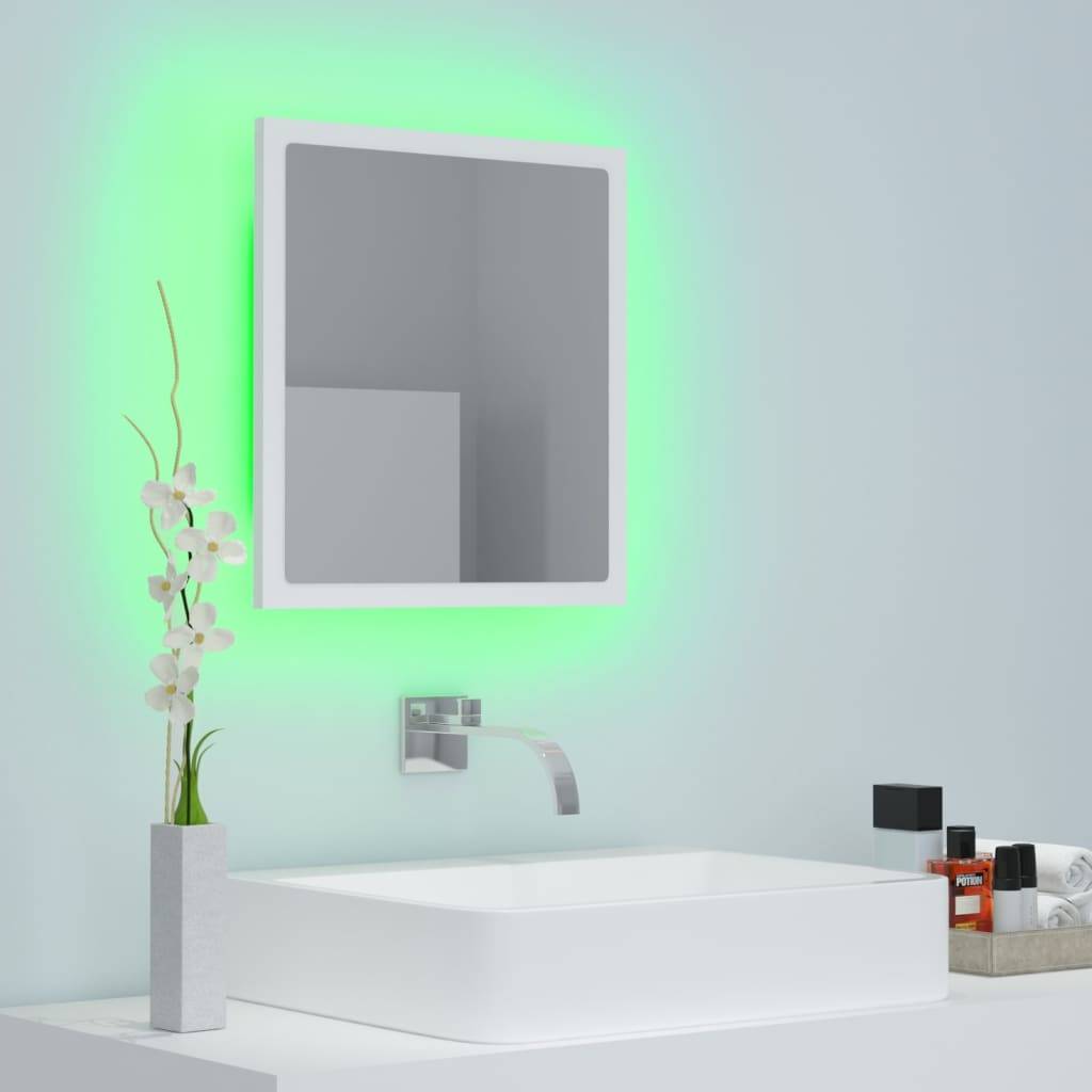 vidaXL LED-Badspiegel Weiß 40x8,5x37 cm Acryl