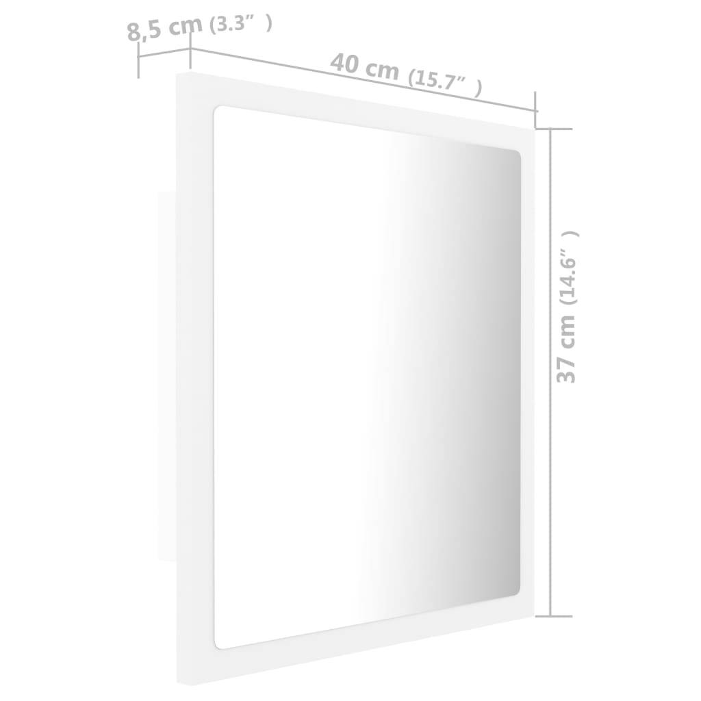 vidaXL LED-Badspiegel Weiß 40x8,5x37 cm Acryl