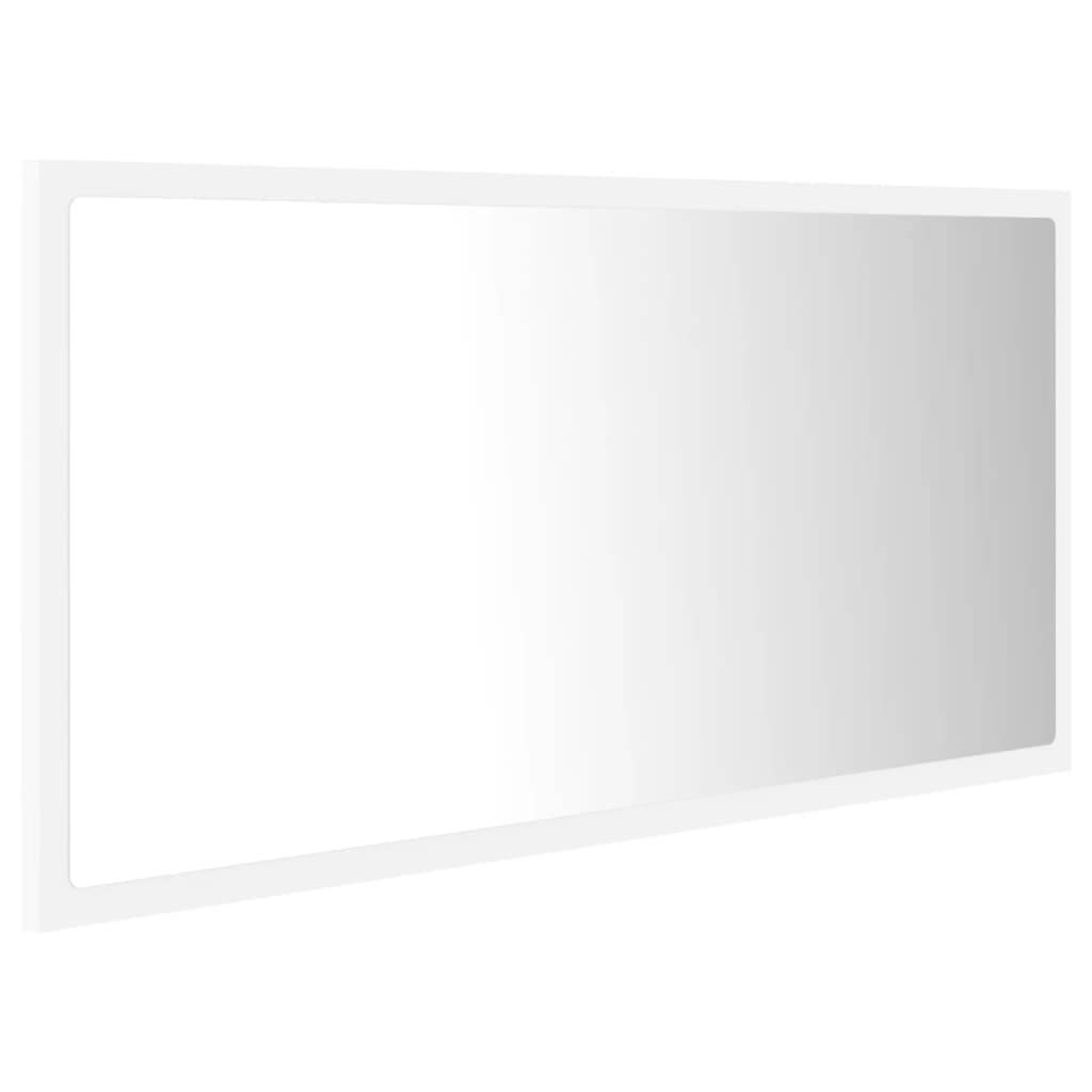 vidaXL LED-Badspiegel Weiß 90x8,5x37 cm Acryl