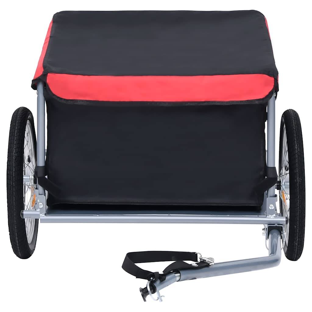 vidaXL Fahrradanhänger Schwarz und Rot 65 kg