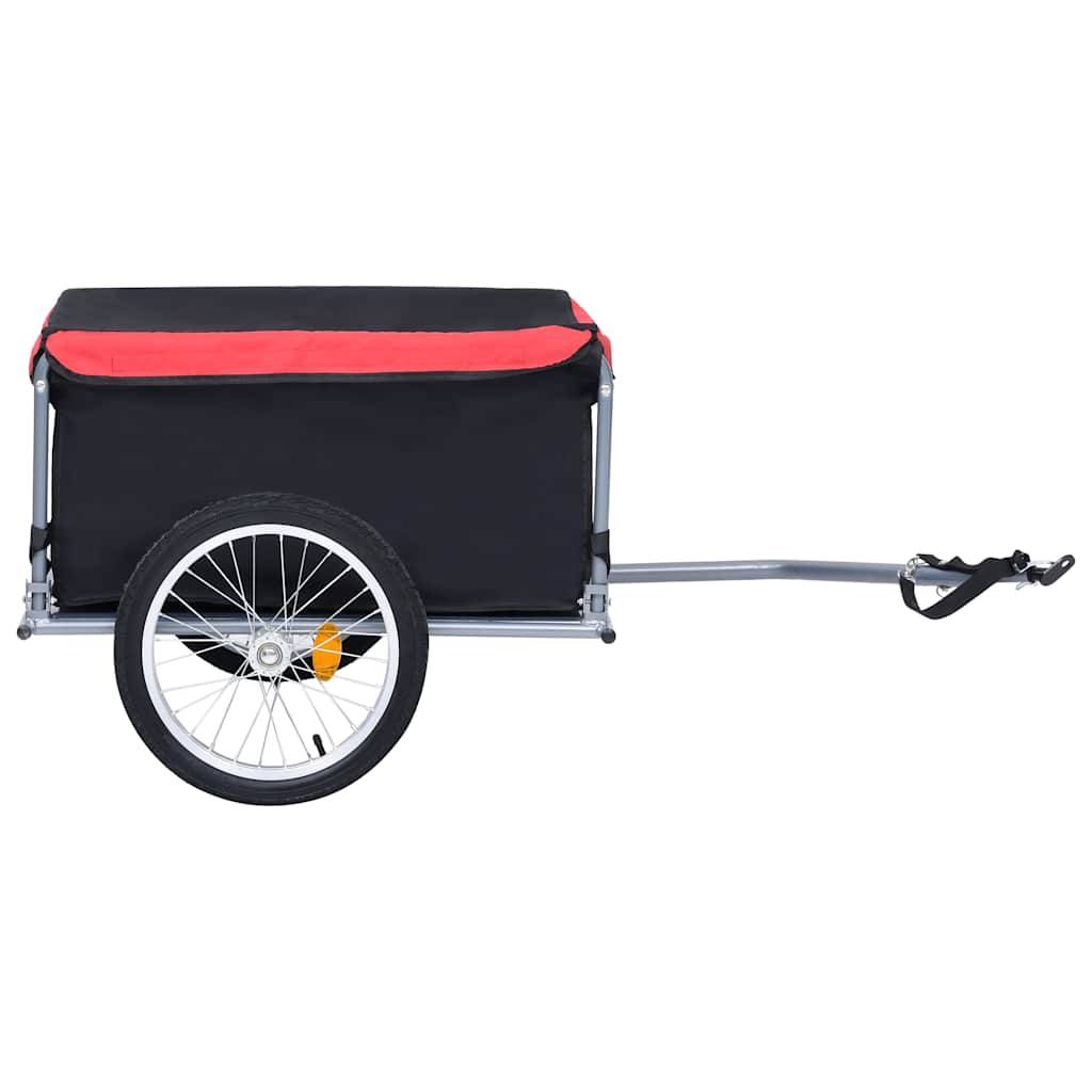 vidaXL Fahrradanhänger Schwarz und Rot 65 kg