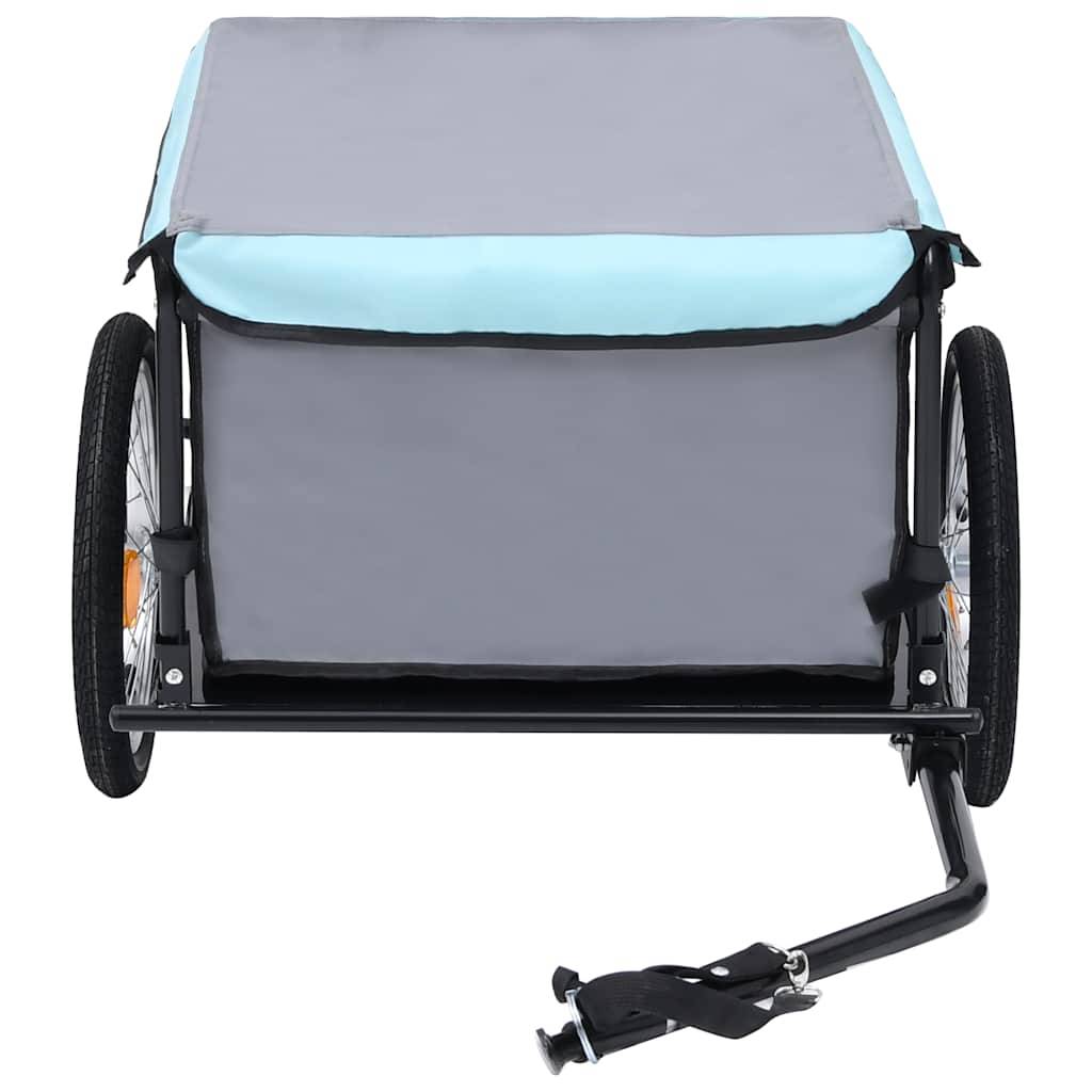 vidaXL Fahrradanhänger Schwarz und Blau 65 kg