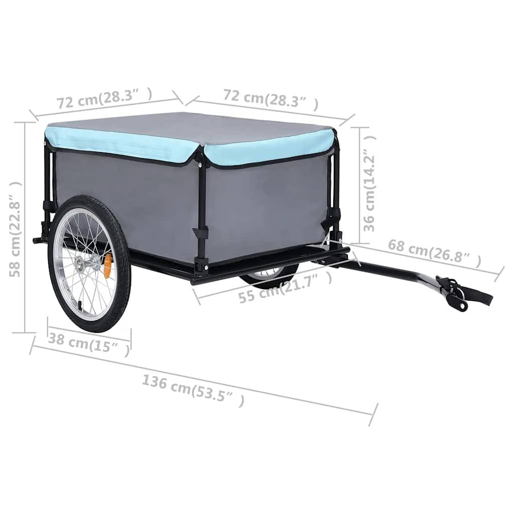 vidaXL Fahrradanhänger Schwarz und Blau 65 kg