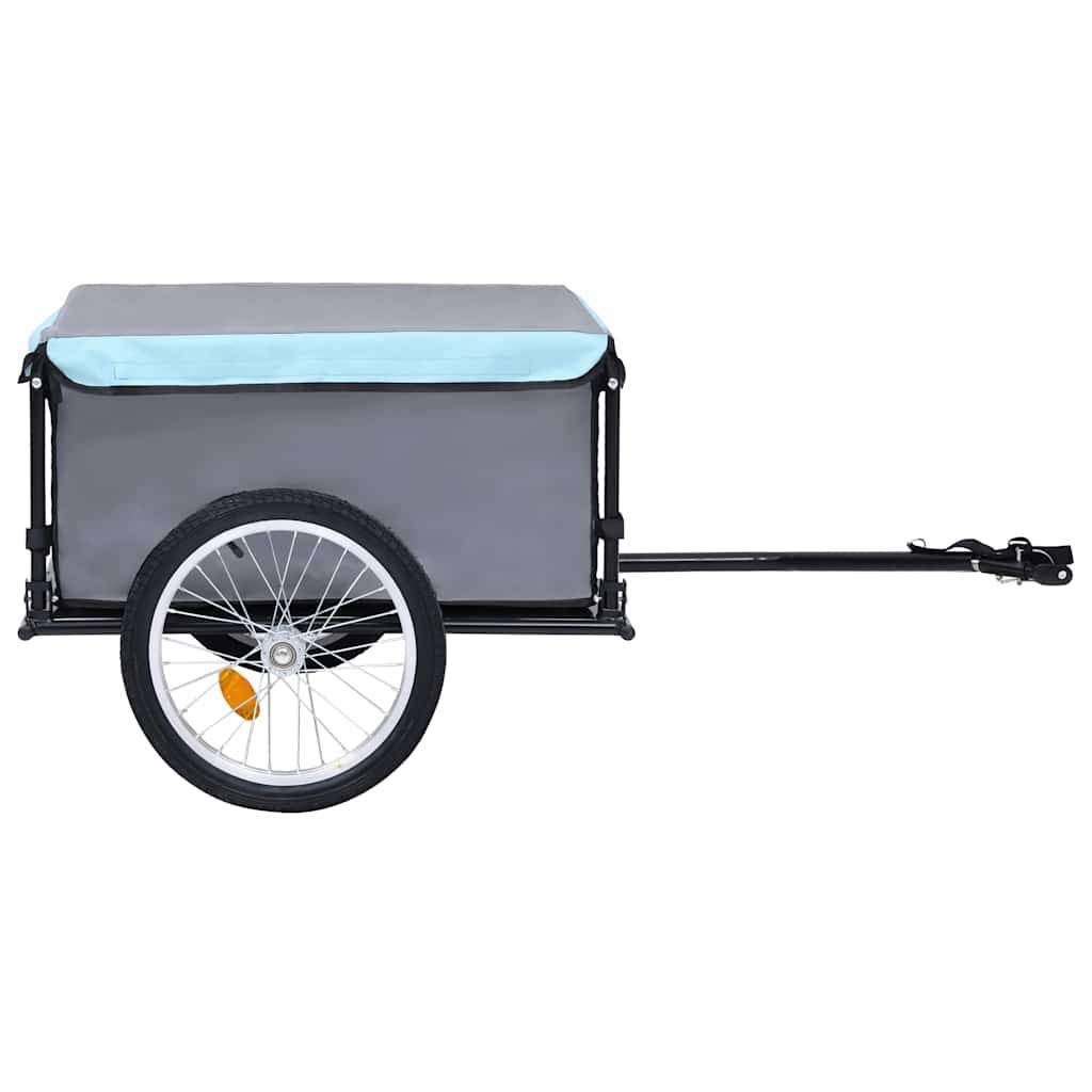 vidaXL Fahrradanhänger Schwarz und Blau 65 kg