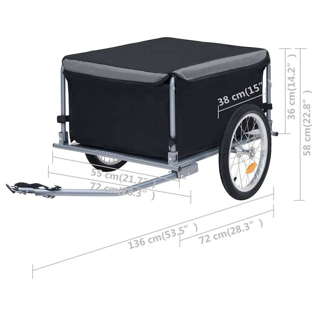 vidaXL Fahrradanhänger Schwarz und Grau 65 kg
