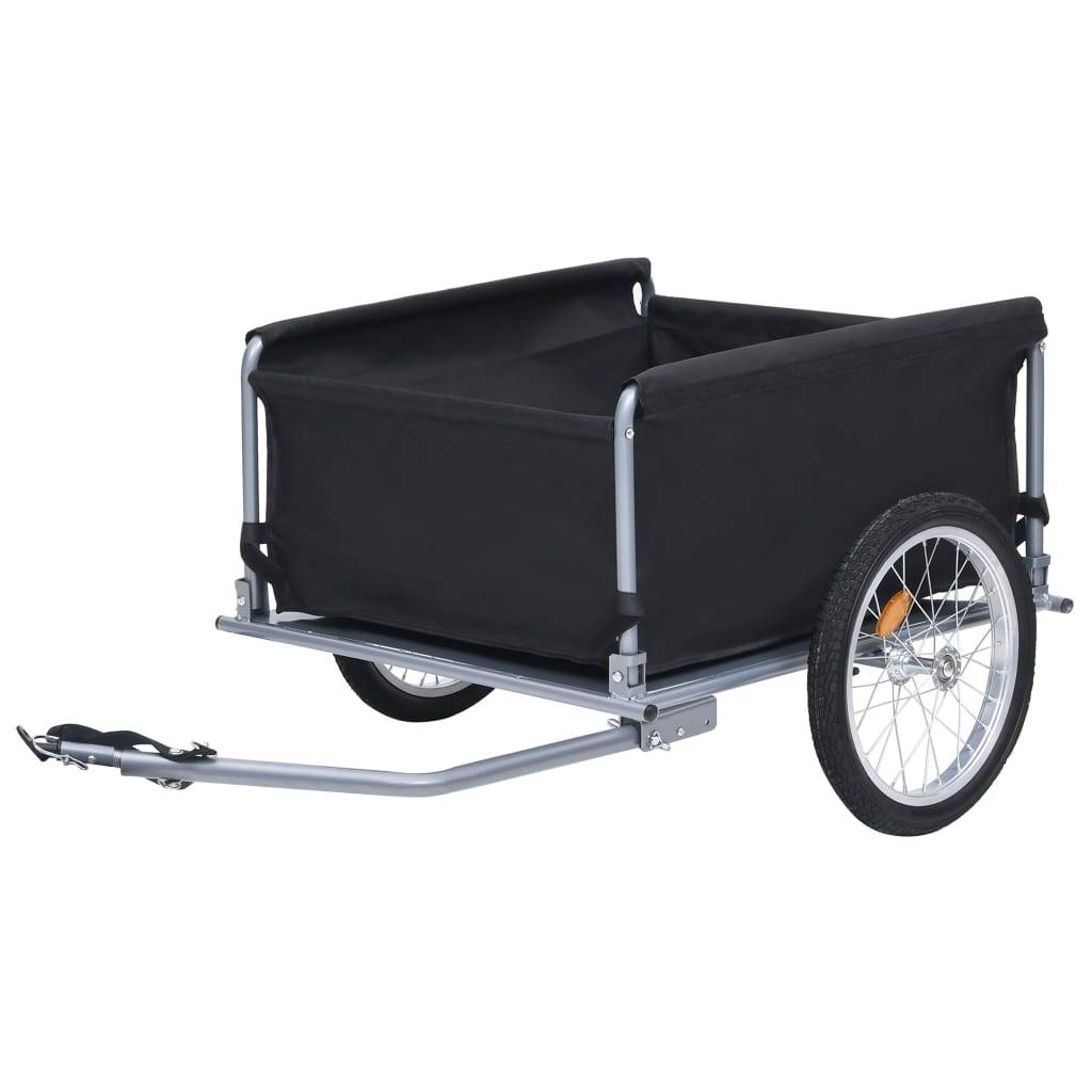 vidaXL Fahrradanhänger Schwarz und Grau 65 kg