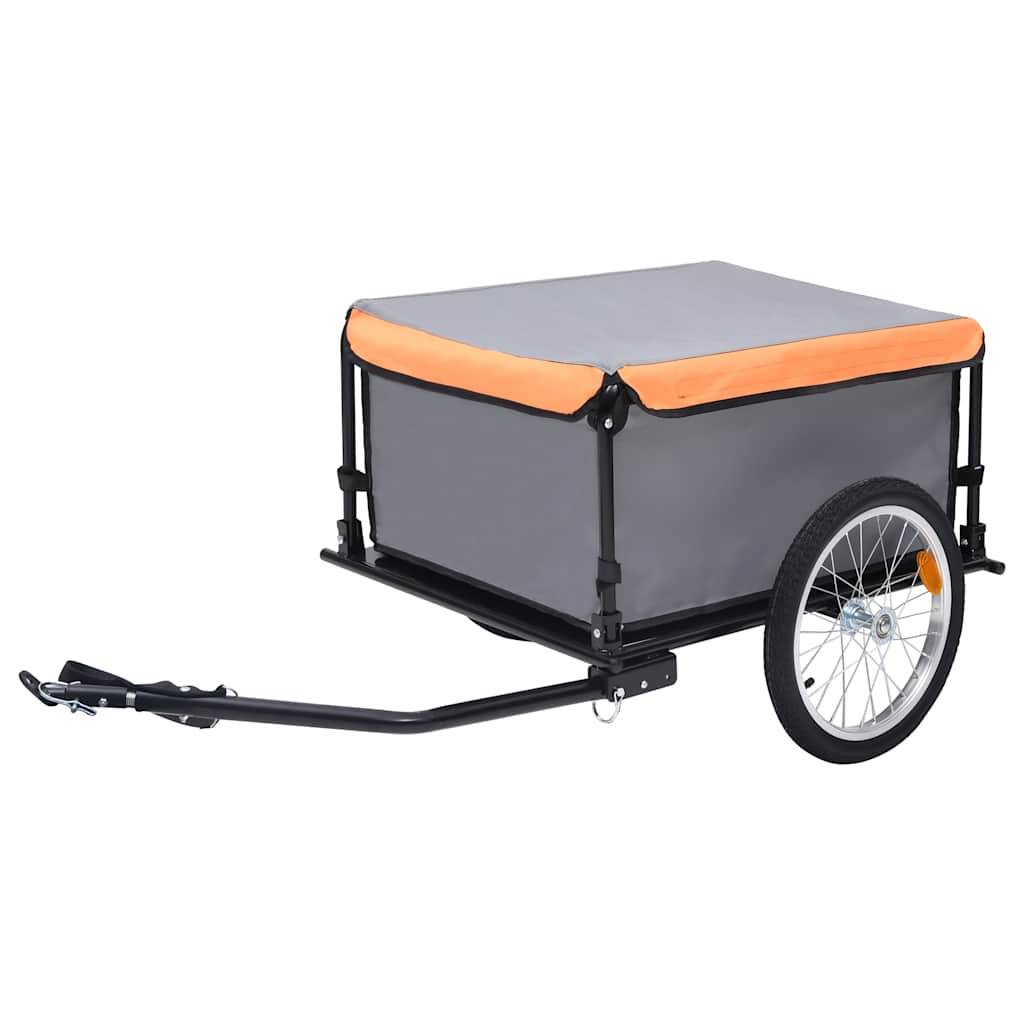 vidaXL Fahrradanhänger Grau und Orange 65 kg