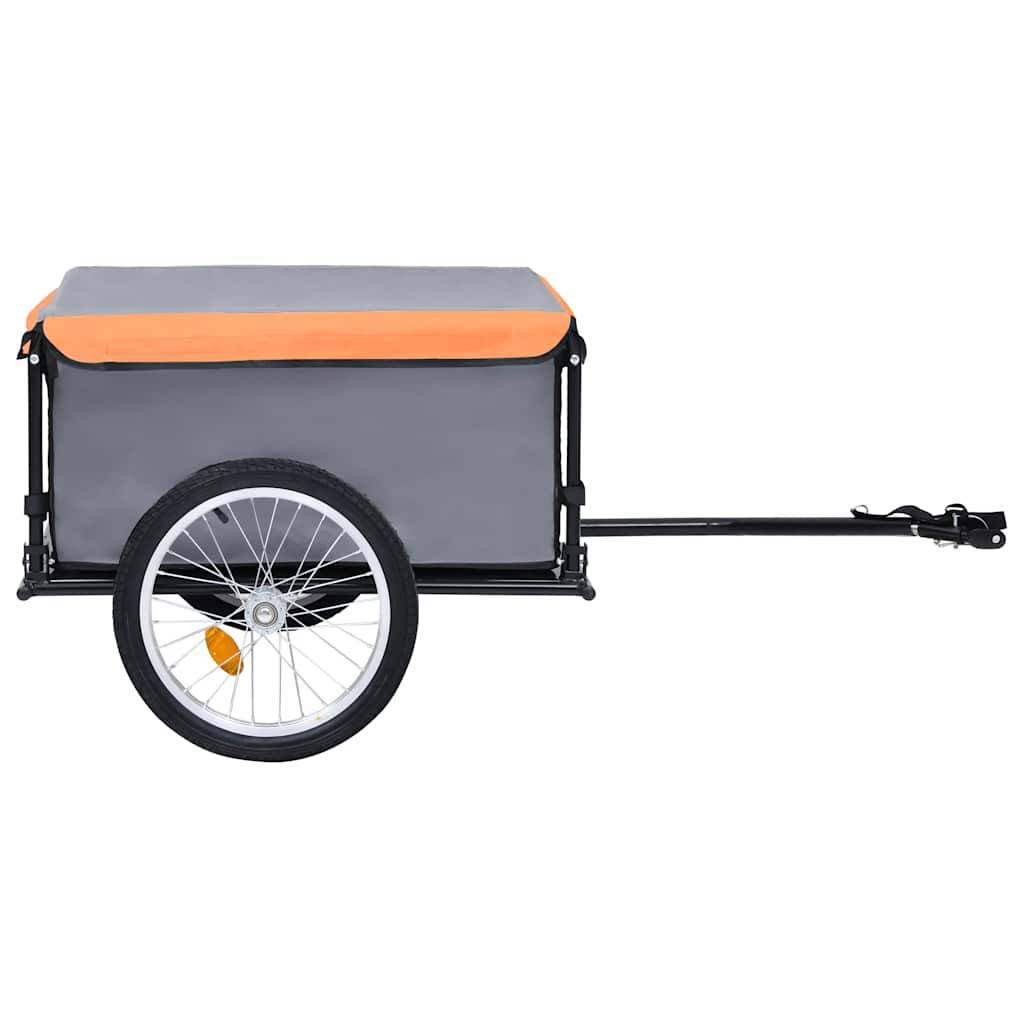 vidaXL Fahrradanhänger Grau und Orange 65 kg