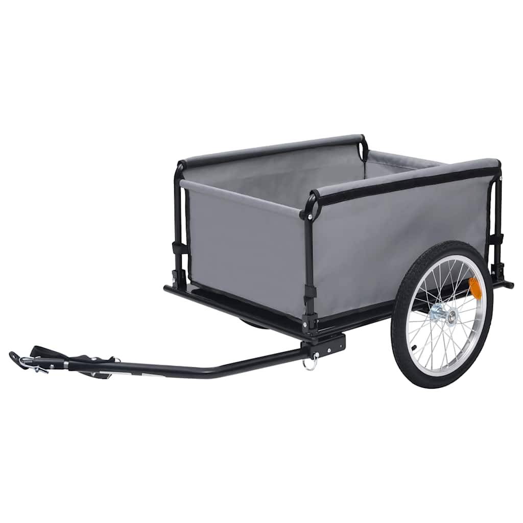 vidaXL Fahrradanhänger Grau und Orange 65 kg