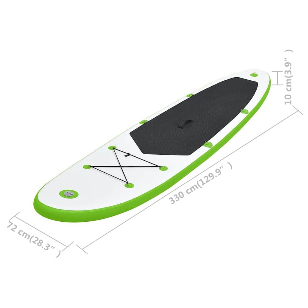 vidaXL Aufblasbares Stand Up Paddle Board Set Grün und Weiß