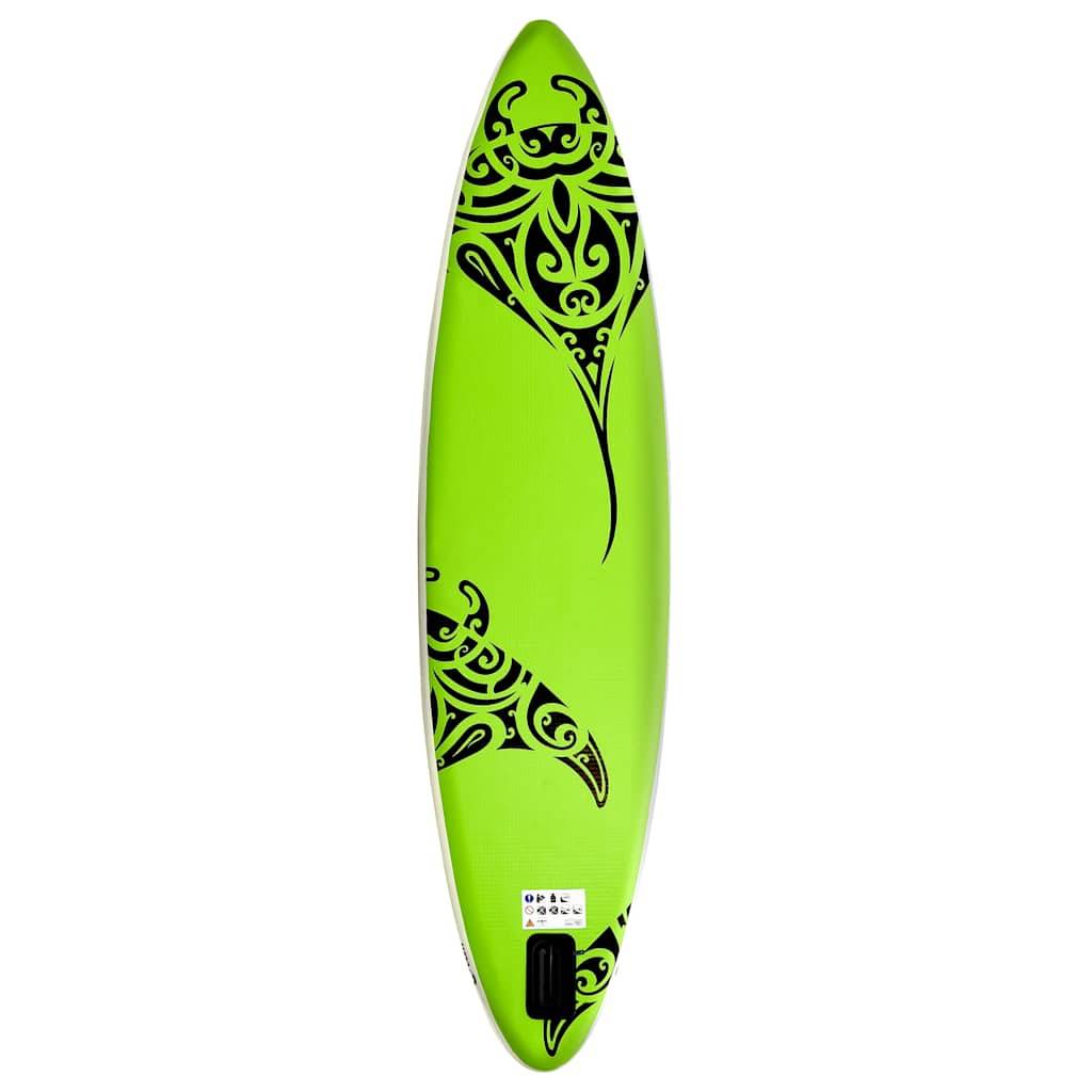 vidaXL Aufblasbares Stand Up Paddle Board Set 305x76x15 cm Grün
