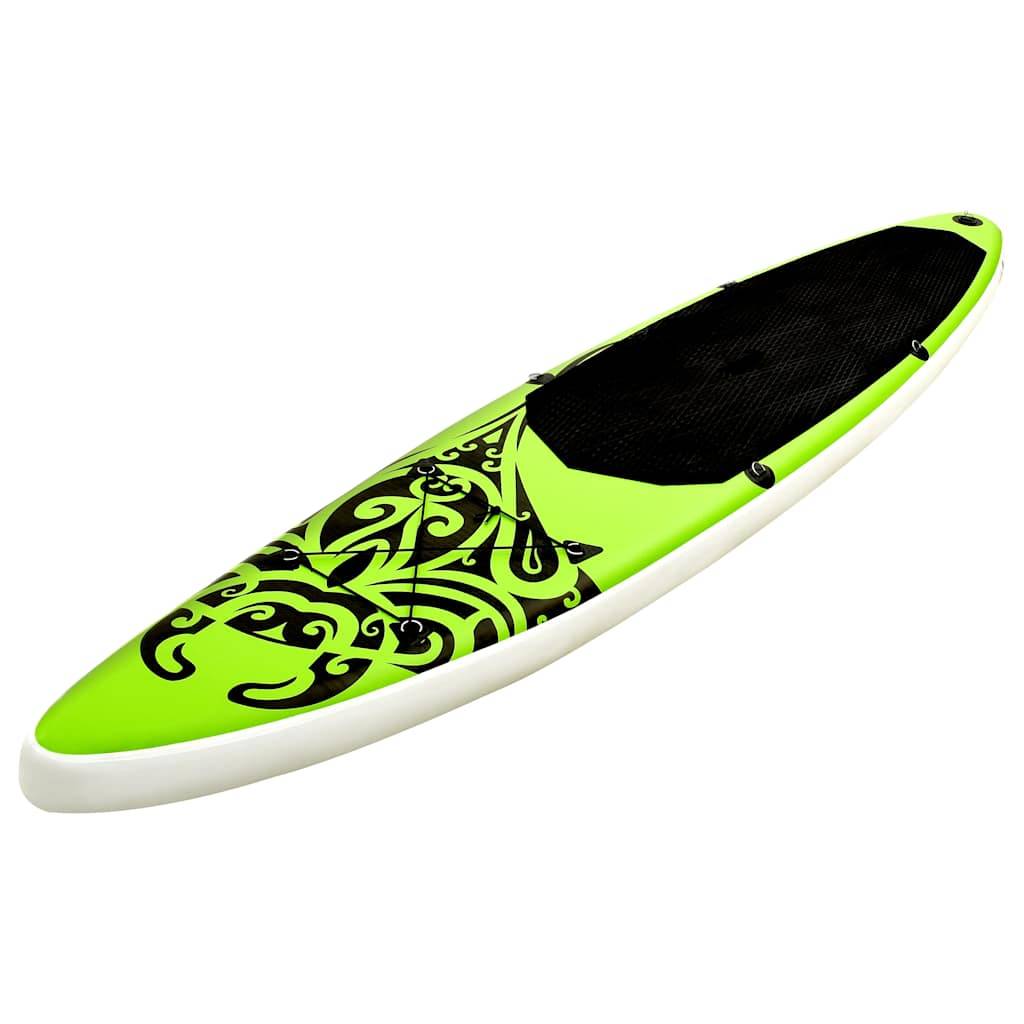 vidaXL SUP-Board-Set Aufblasbar 366x76x15 cm Grün