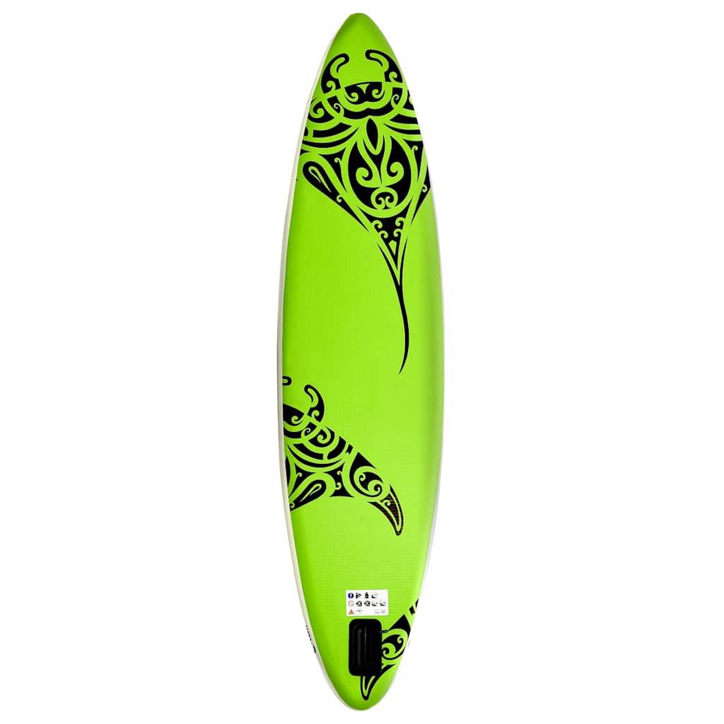 vidaXL SUP-Board-Set Aufblasbar 366x76x15 cm Grün