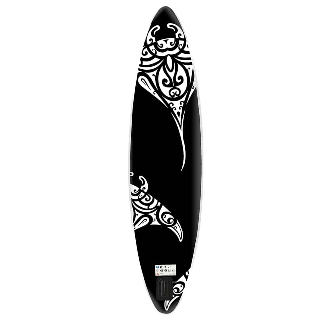 vidaXL SUP-Board-Set Aufblasbar 305x76x15 cm Schwarz