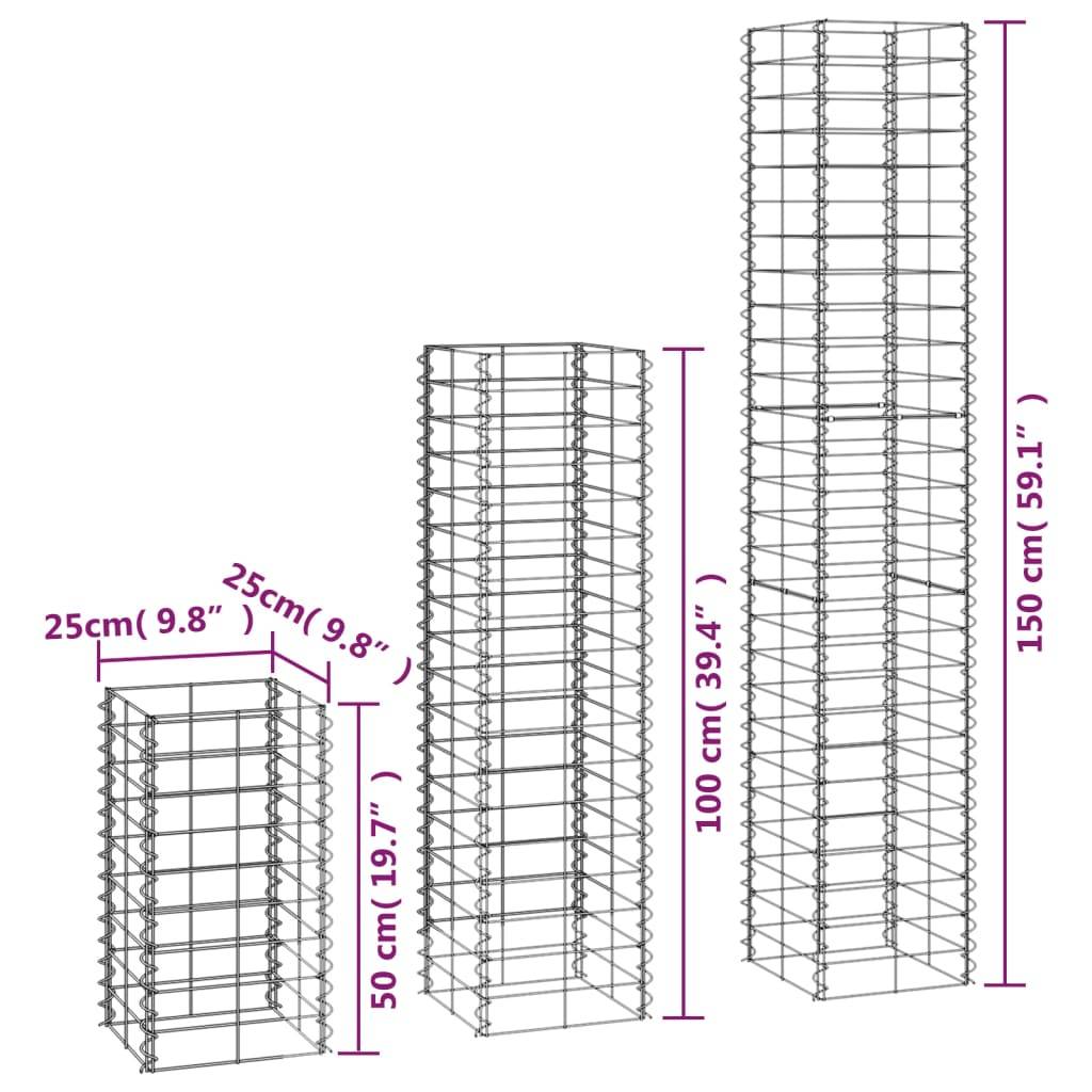 vidaXL Gabionen-Set 6-tlg. Verzinkter Draht