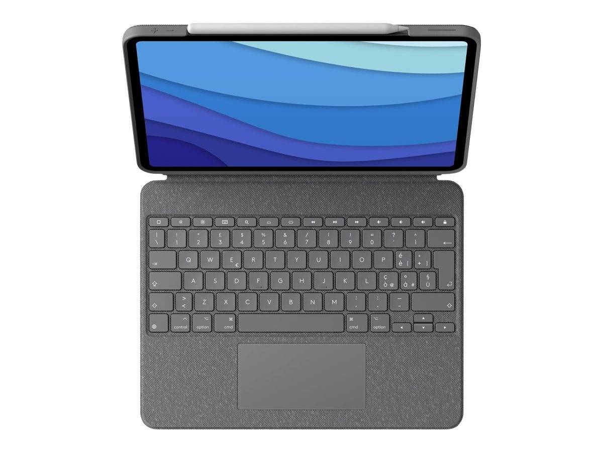 Logitech Combo Touch - Tastatur und Foliohülle - mit Trackpad - hintergrundbeleuchtet - Apple Smart connector - QWERTZ -