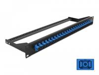 Delock - Patch Panel - Rack montierbar - SC SM X 24 - Schwarz, Blau - 1U - 48.3 cm (19")