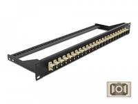 Delock - Patch Panel - Rack montierbar - SC MM X 24 - Schwarz, beige - 1U - 48.3 cm (19")
