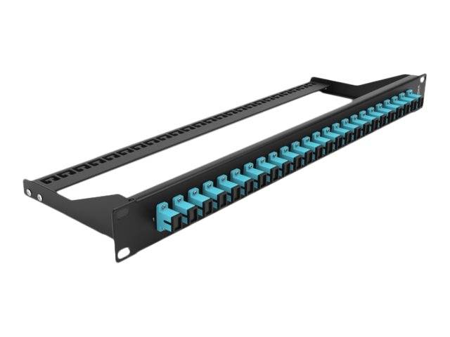 Delock - Patch Panel - Rack montierbar - SC MM X 24 - Schwarz, Aquamarin - 1U - 48.3 cm (19")