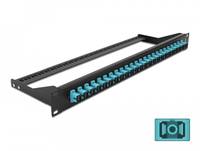 Delock - Patch Panel - Rack montierbar - SC MM X 24 - Schwarz, Aquamarin - 1U - 48.3 cm (19")