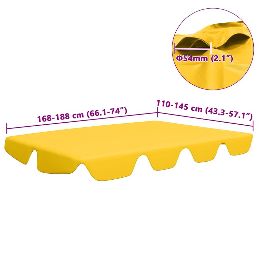 vidaXL Ersatzdach für Hollywoodschaukel Gelb 188/168x145/110 cm