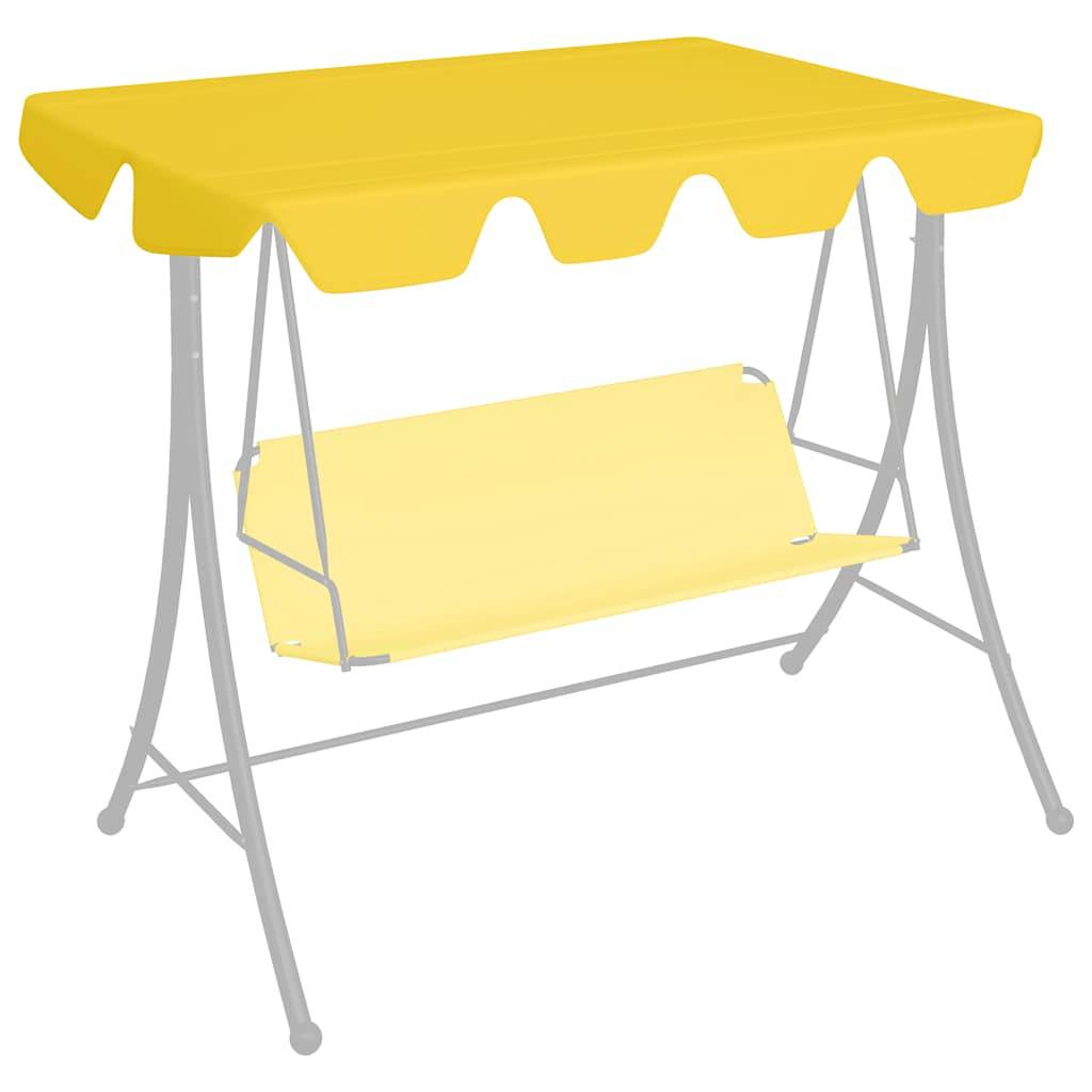 vidaXL Ersatzdach für Hollywoodschaukel Gelb 150/130x105/70 cm