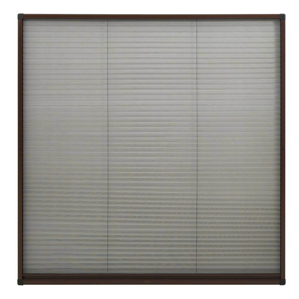 vidaXL Insektenschutz-Plissee für Fenster Aluminium Braun 120x120 cm