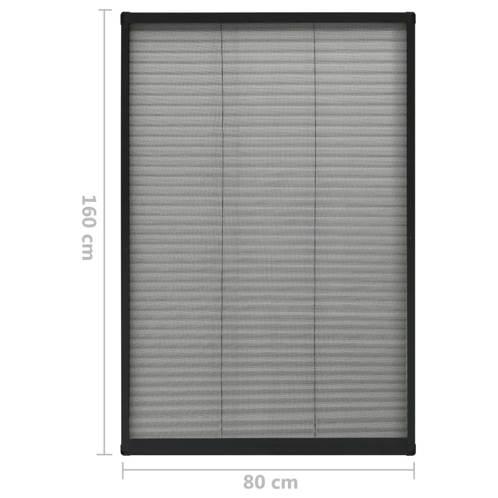 vidaXL Insektenschutz-Plissee für Fenster Aluminium Anthrazit 80x160cm