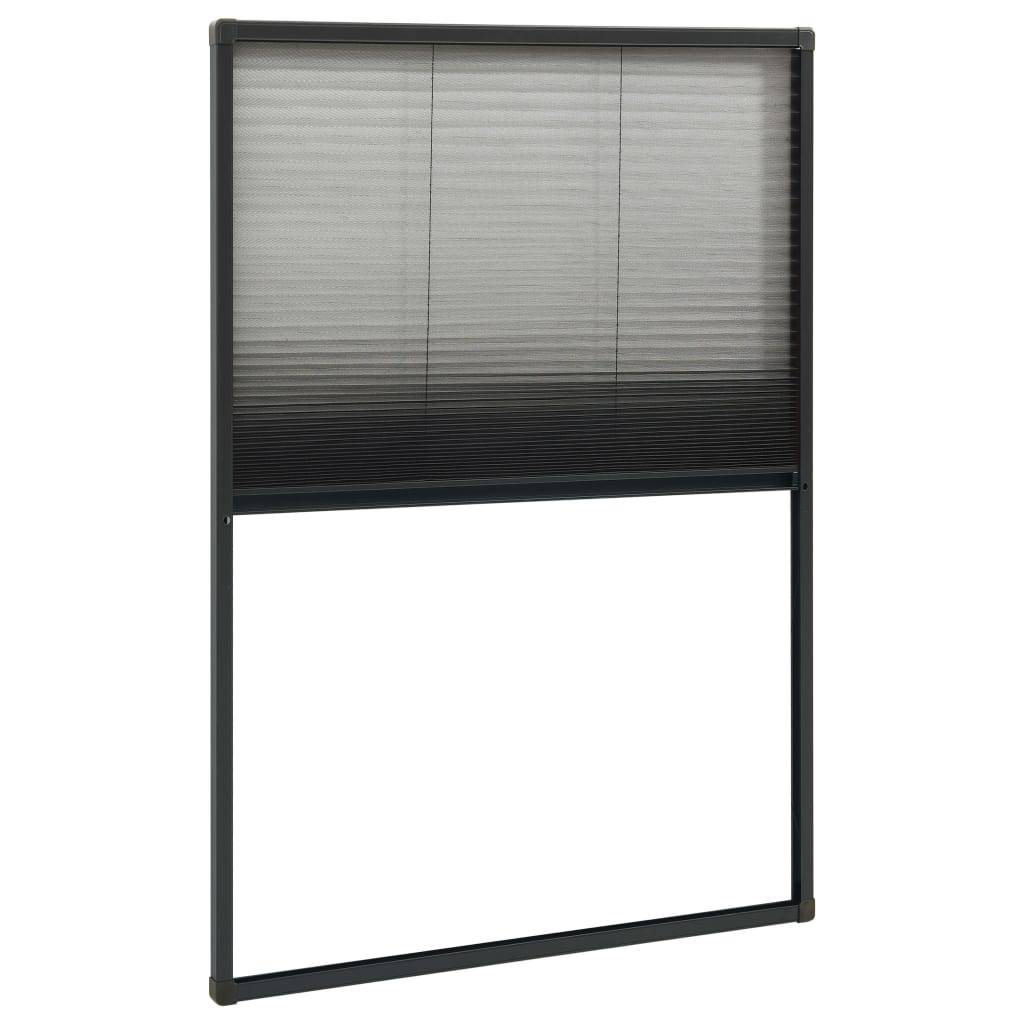 vidaXL Insektenschutz-Plissee für Fenster Aluminium Anthrazit 80x160cm