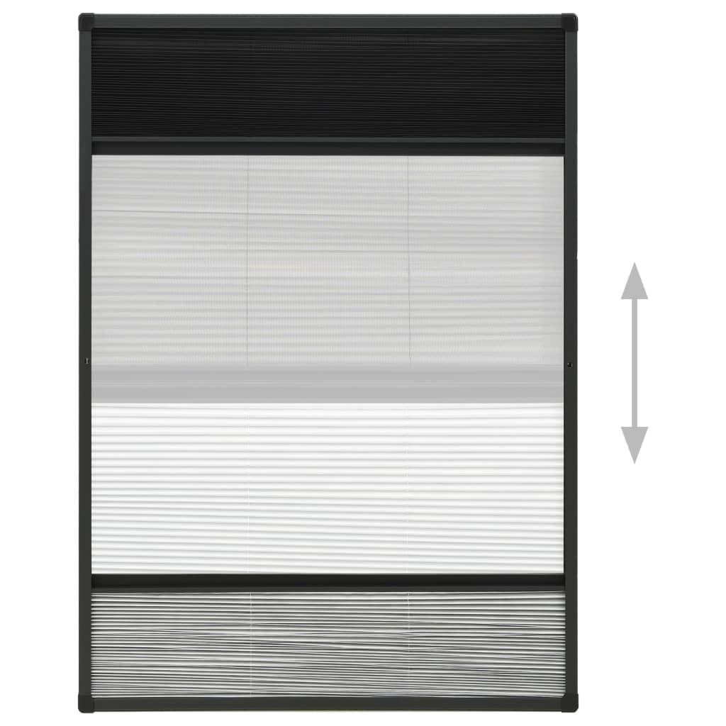 vidaXL Insektenschutz-Plissee für Fenster Alu 80x120 cm mit Jalousie