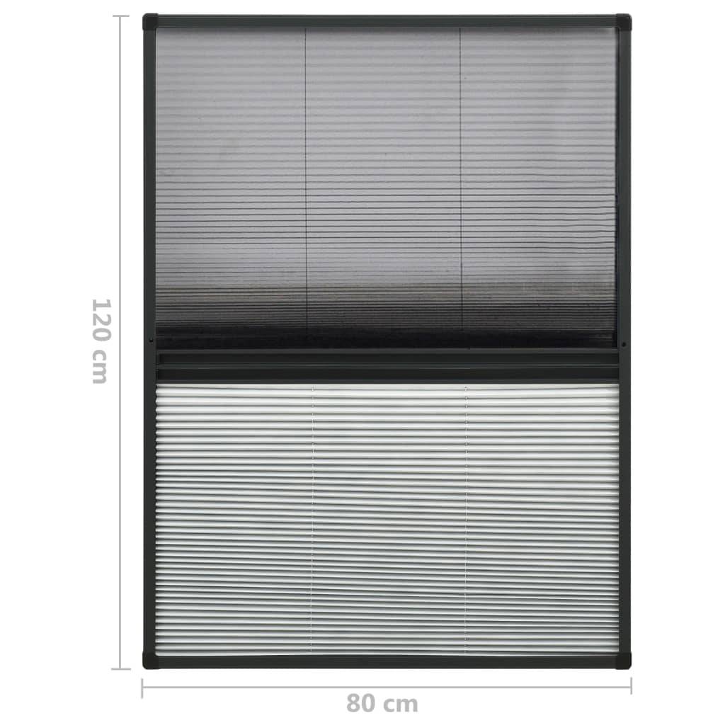 vidaXL Insektenschutz-Plissee für Fenster Alu 80x120 cm mit Jalousie