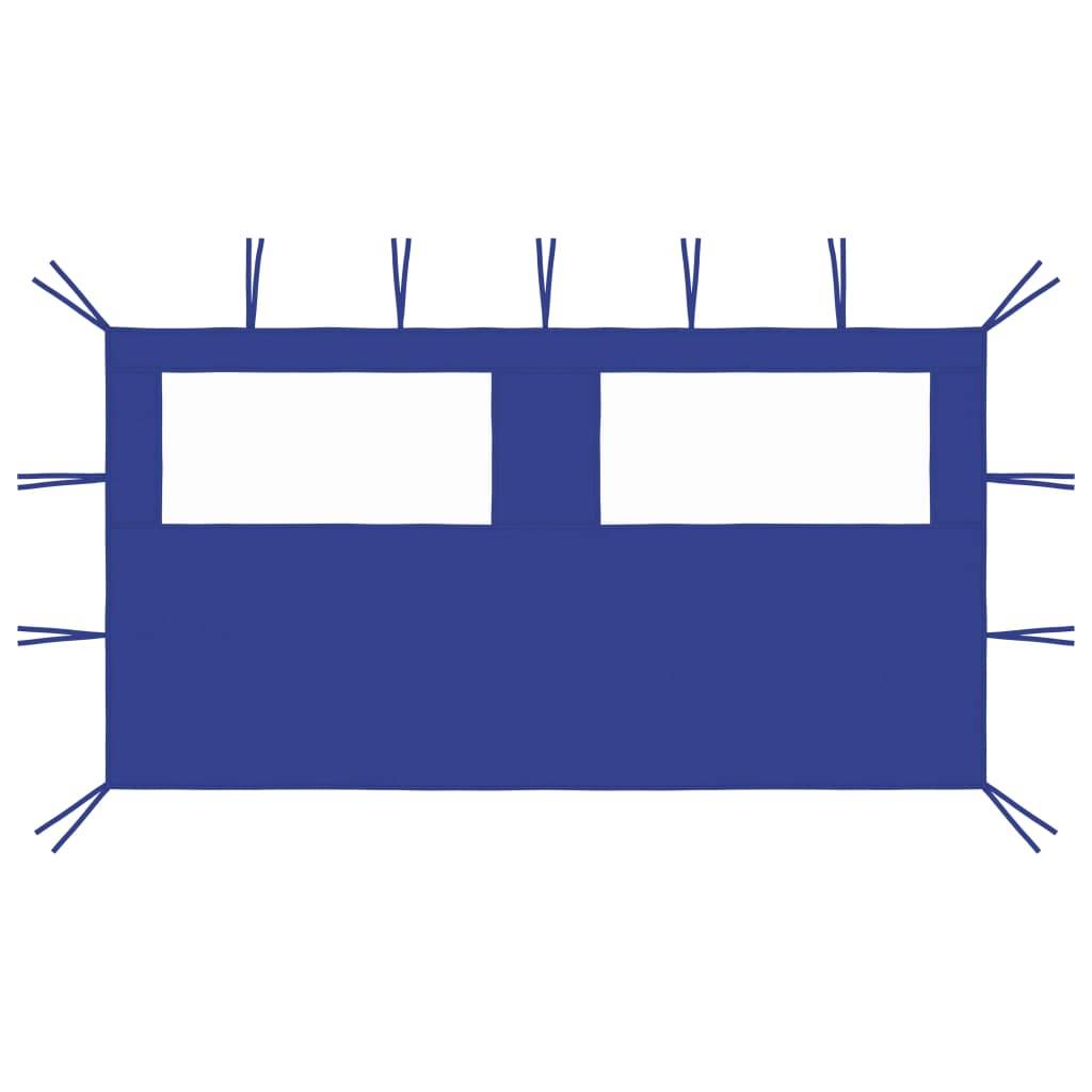 vidaXL Pavillon-Seitenwand mit Fenstern 4x2 m Blau