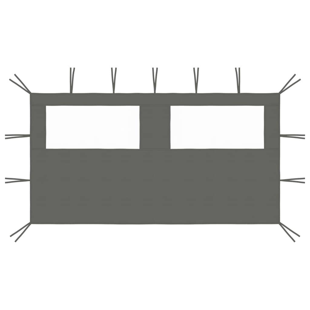 vidaXL Pavillon-Seitenwand mit Fenstern 4x2 m Anthrazit