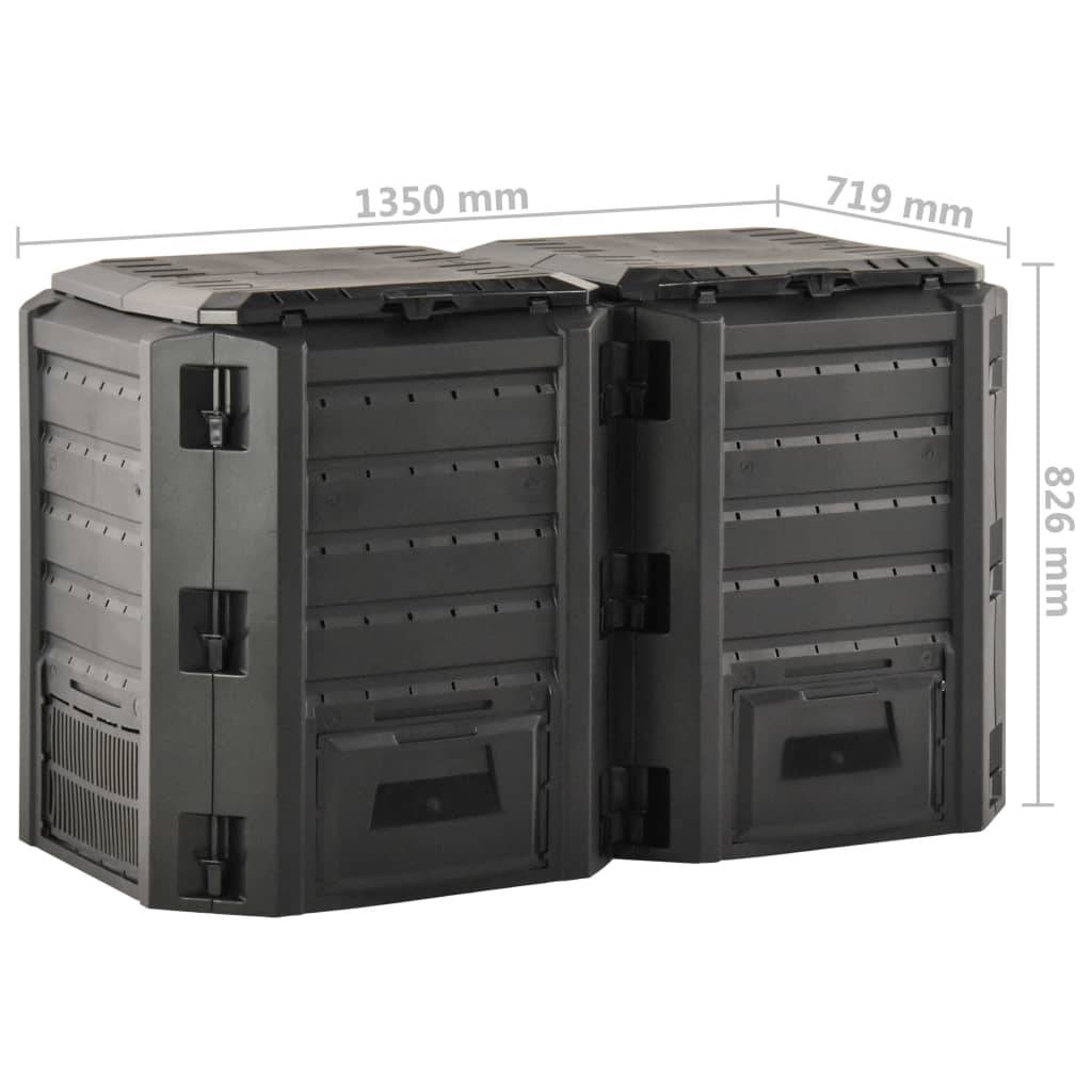 vidaXL Gartenkomposter Schwarz 800 L