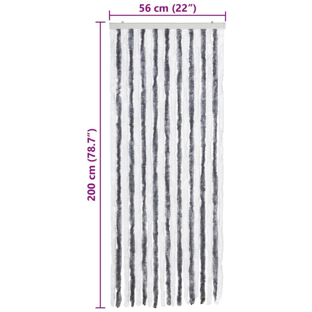 vidaXL Insektenschutz-Vorhang Grau und Weiß 56x200 cm Chenille