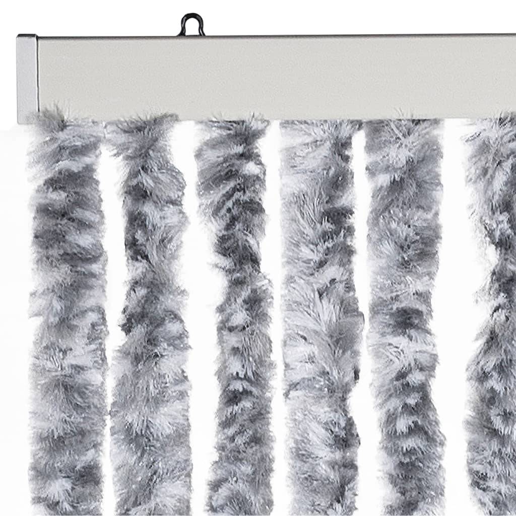 vidaXL Insektenschutz-Vorhang Weiß und Grau 90x220 cm Chenille