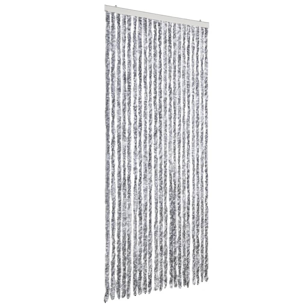 vidaXL Insektenschutz-Vorhang Weiß und Grau 90x200 cm Chenille