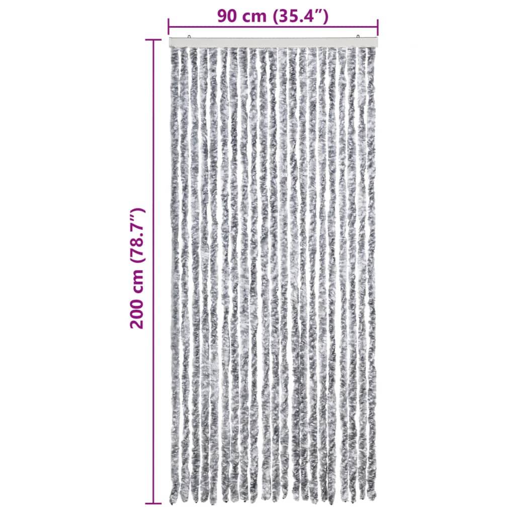 vidaXL Insektenschutz-Vorhang Weiß und Grau 90x200 cm Chenille