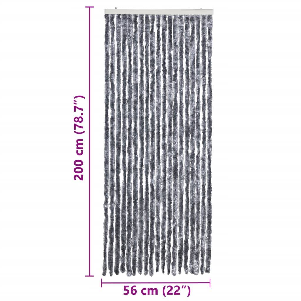 vidaXL Insektenschutz-Vorhang Silbern 56x200 cm Chenille