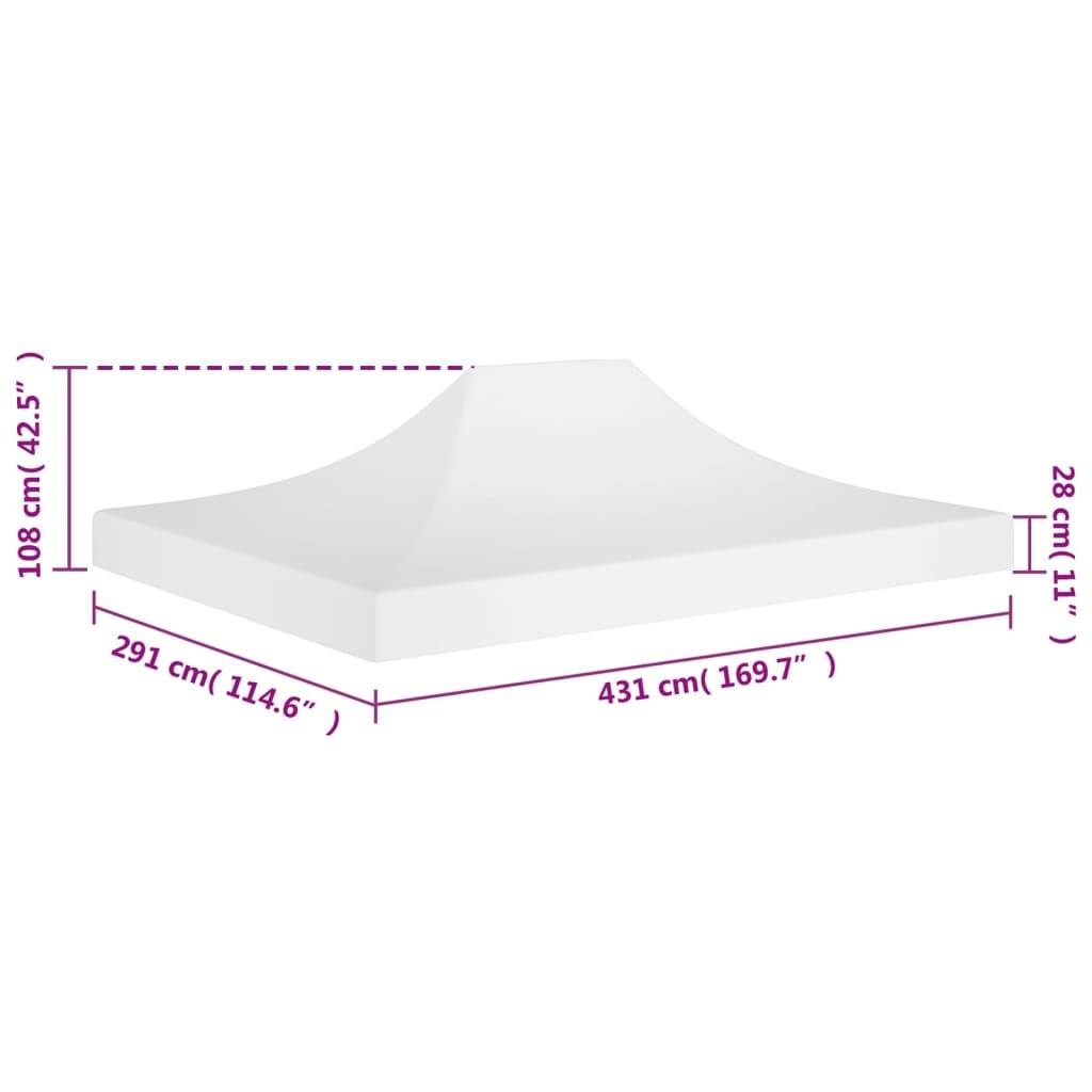 vidaXL Partyzelt-Dach 4,5x3 m Weiß 270 g/m²