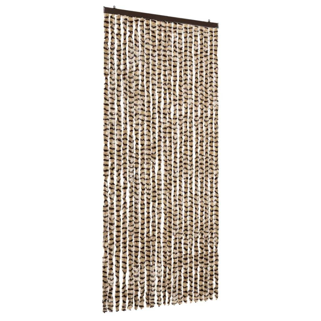 vidaXL Insektenschutz-Vorhang Beige und Braun 90x220 cm Chenille