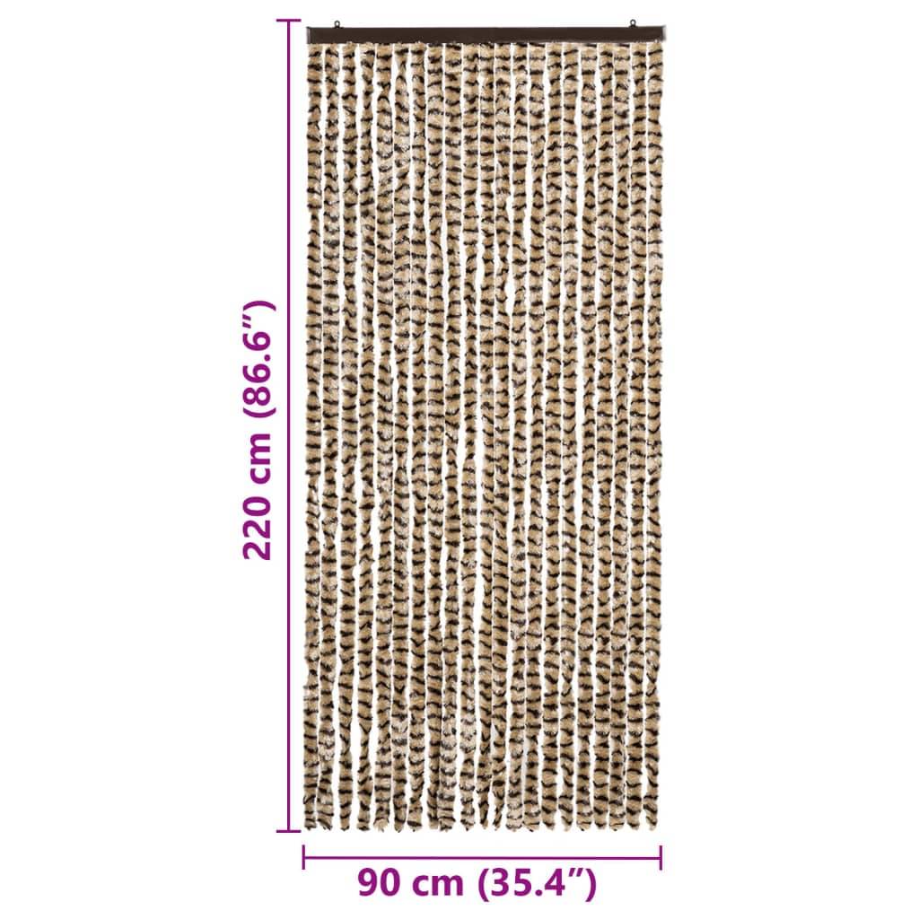 vidaXL Insektenschutz-Vorhang Beige und Braun 90x220 cm Chenille
