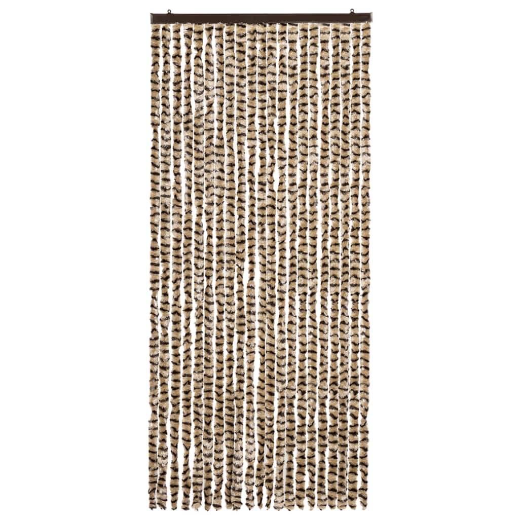 vidaXL Insektenschutz-Vorhang Beige und Braun 90x220 cm Chenille