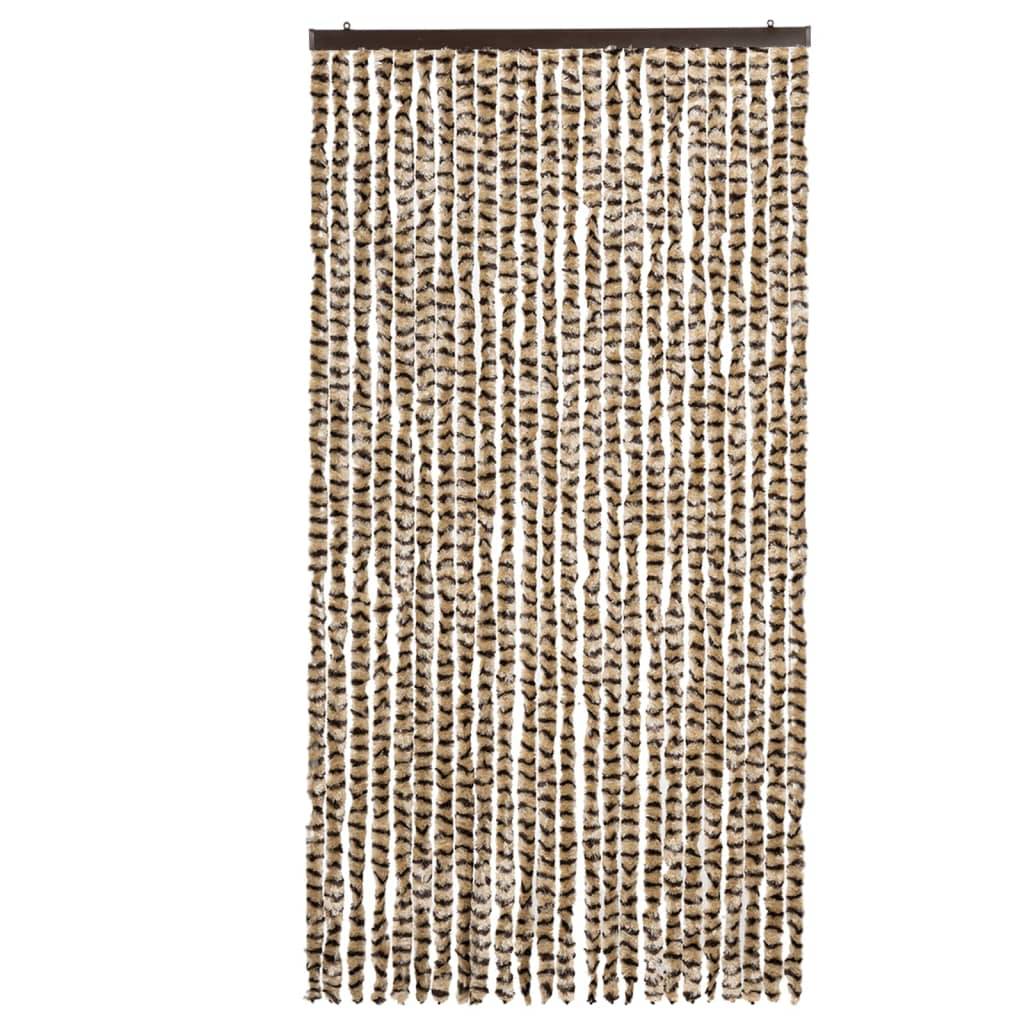 vidaXL Insektenschutz-Vorhang Beige und Braun 100x220 cm Chenille