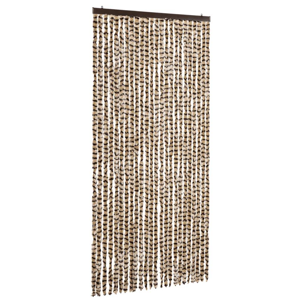 vidaXL Insektenschutz-Vorhang Beige und Braun 100x220 cm Chenille